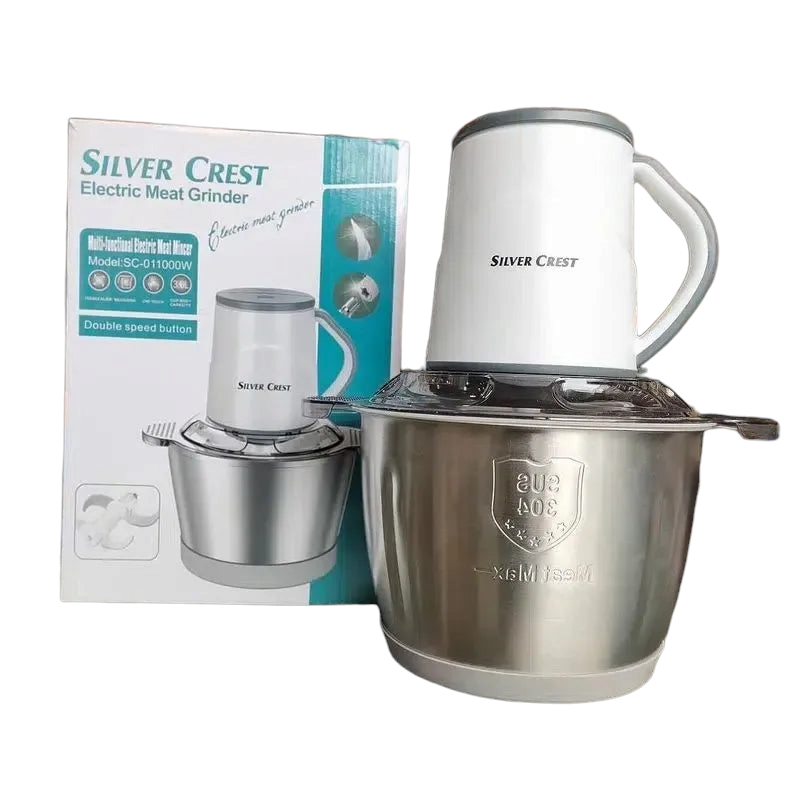 SILVER CREST White Chopper 3L Stainless Steel Bowl || 1 Year Warranty
