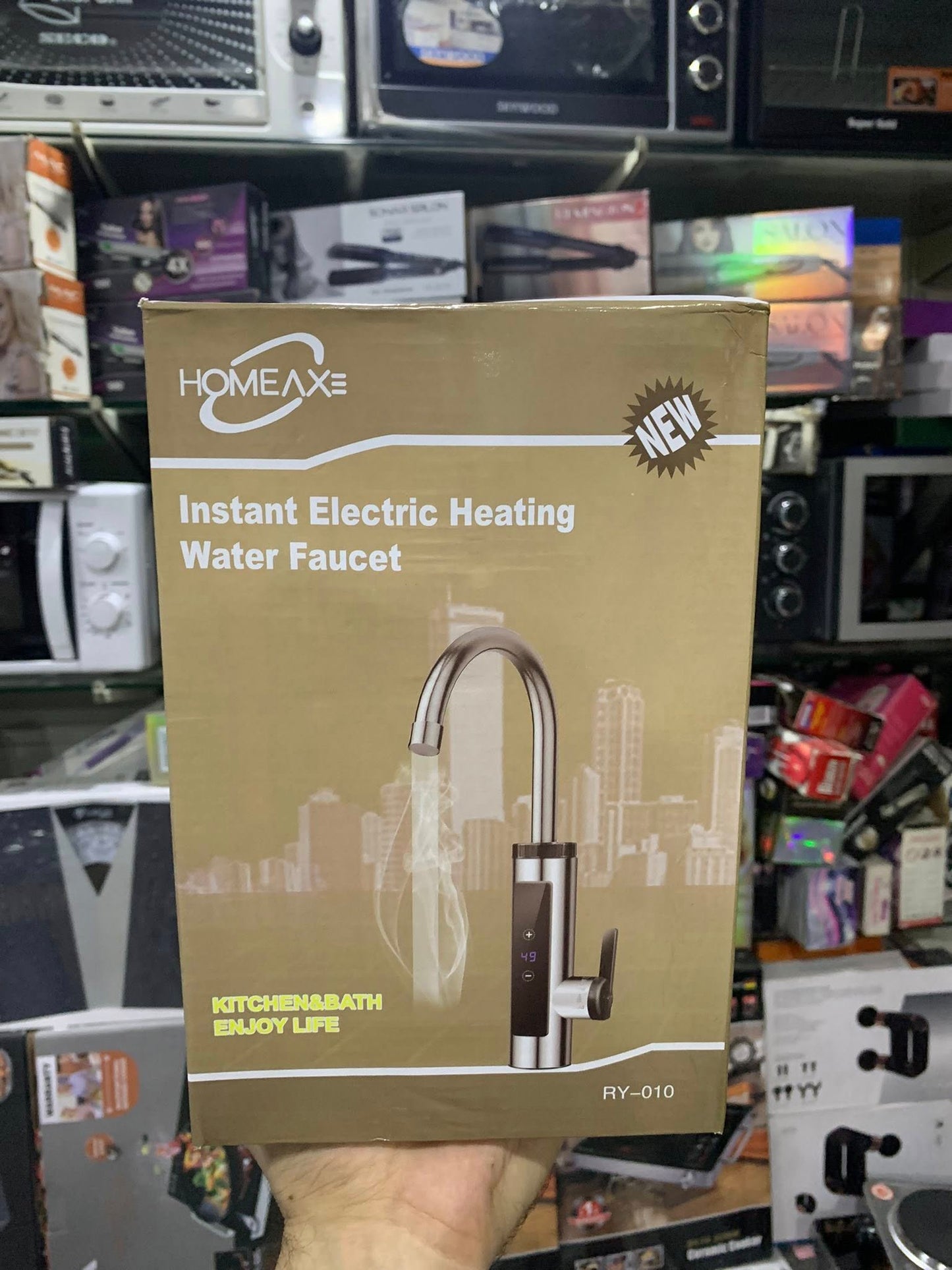 Homeaxe Instant Electric Hot Water Tap | Adjustable Temperature | Kitchen & Bathroom