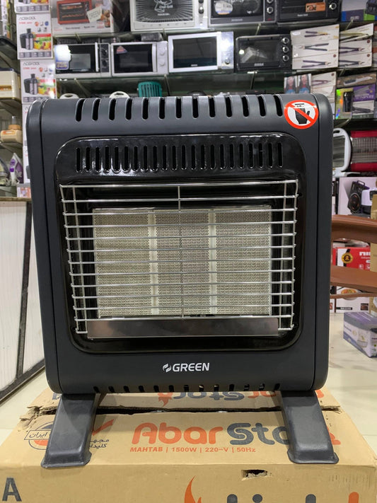Green 2-in-1 Automatic Gas & Electric Heater | 800W Backup Heat