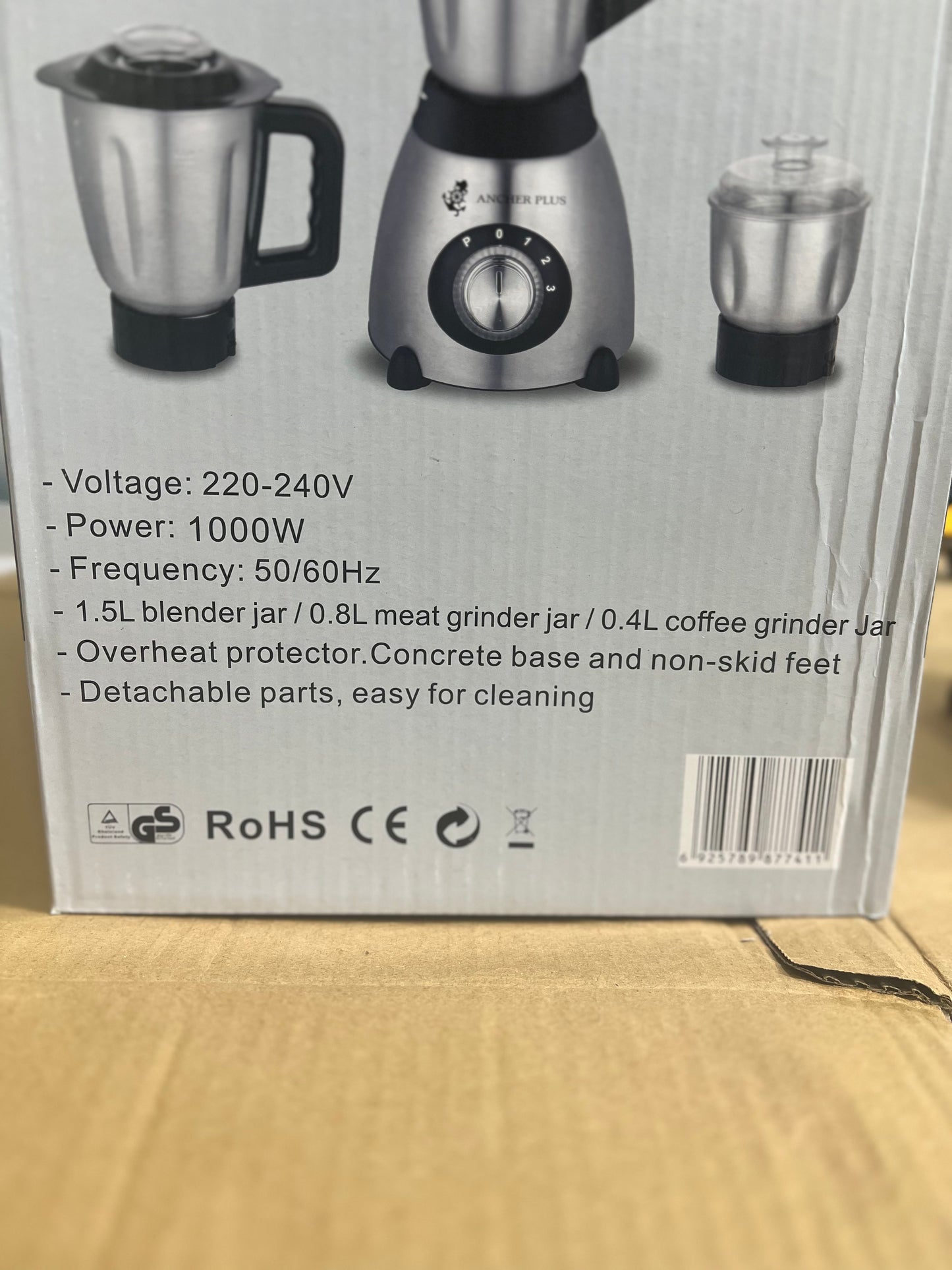 Anchor plus 3 in 1 stainless steel blender