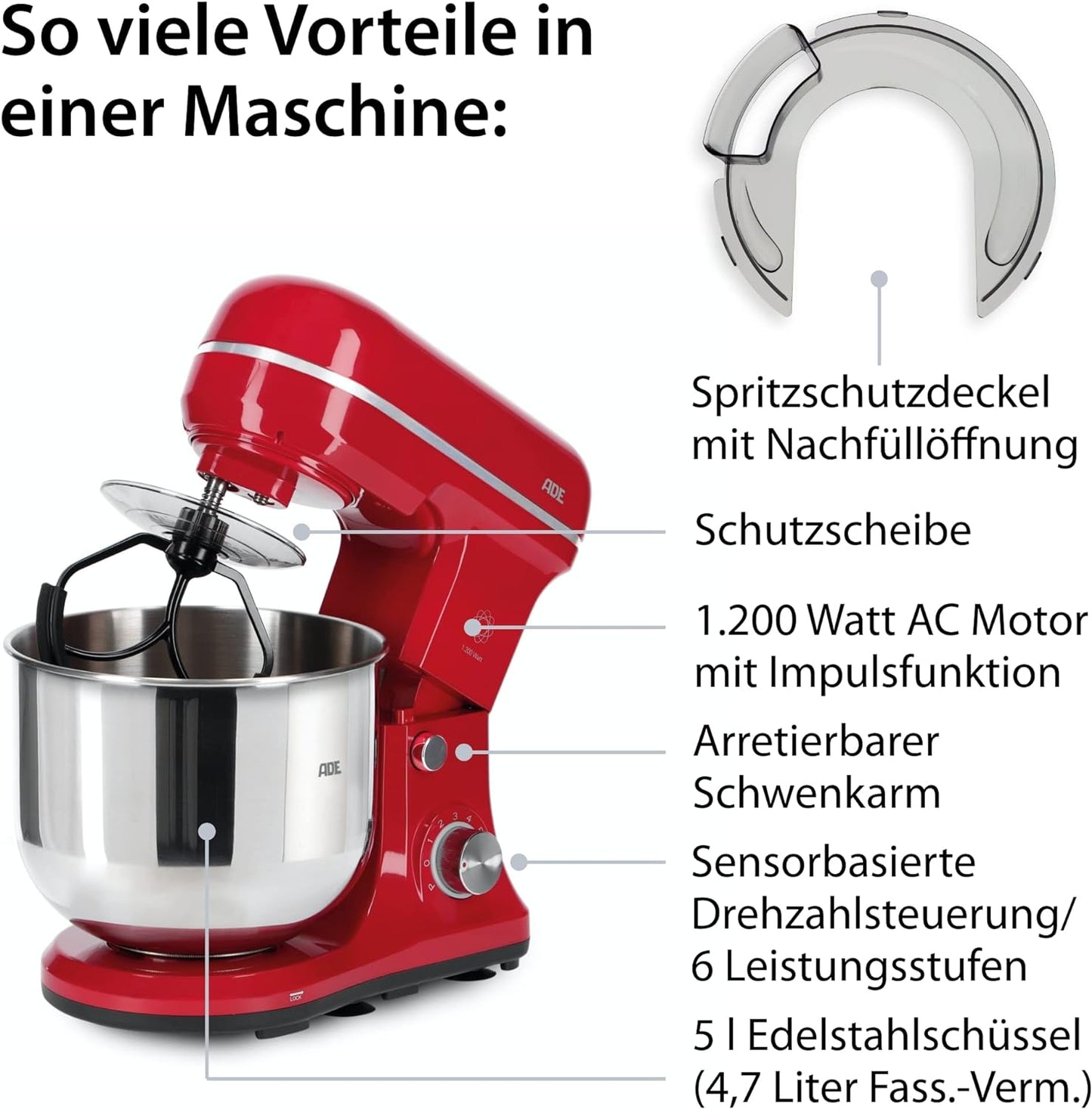 ADE KA2100-1 Electric Food Processor Kneading Machine