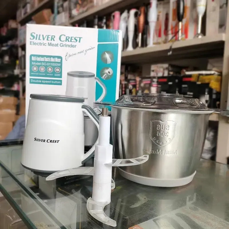 SILVER CREST  White Chopper 3L Stainless Steel Bowl || 1 Year Warranty