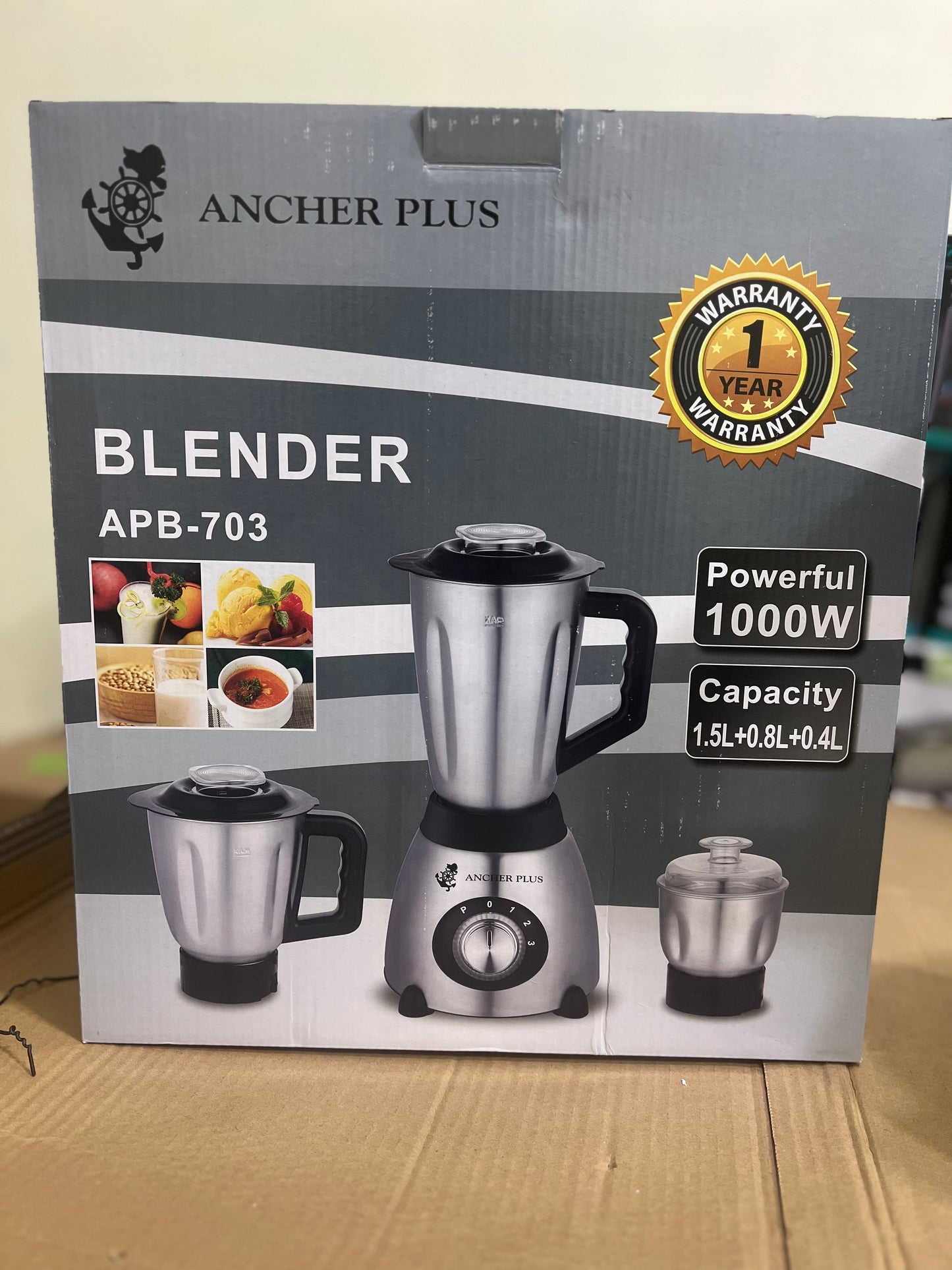 Anchor plus 3 in 1 stainless steel blender