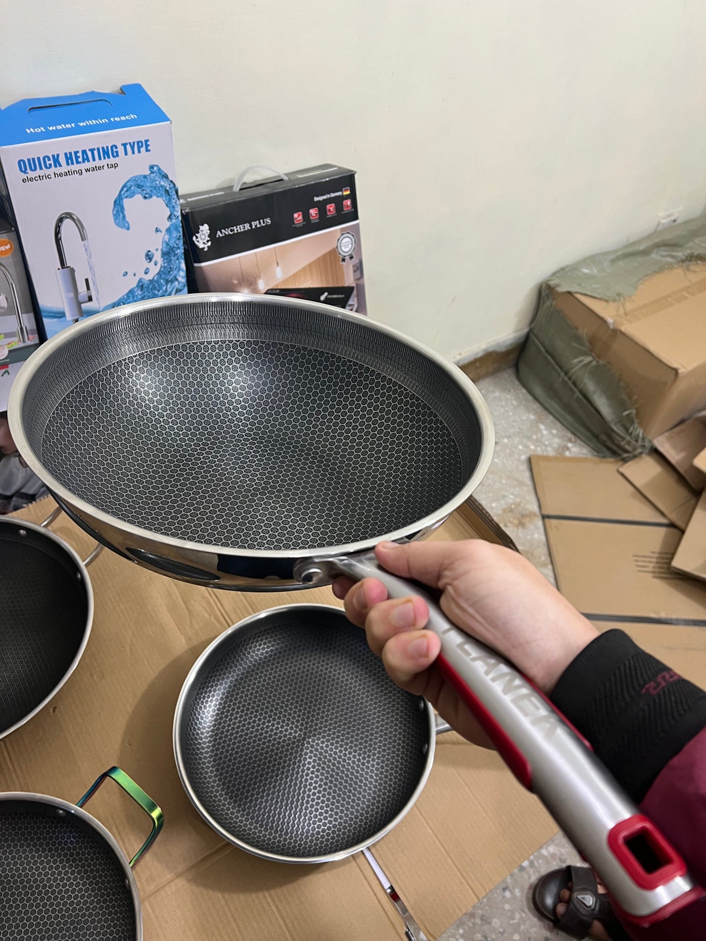 Germany lot lesser printed stainless steel Frypan