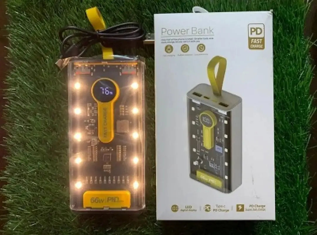 20000MAh 66W Fast Charging PD Power Bank With Night Light | Water Proof