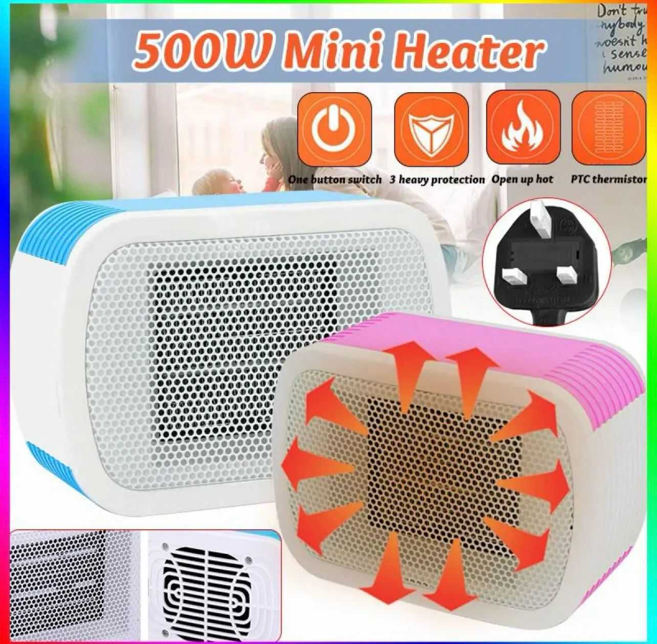 Lot Imported Mini Electric Heater 500W