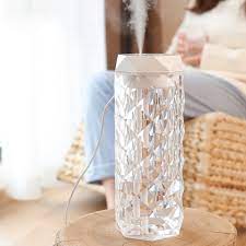 900ML USB Crystal Air Humidifier Table Lamp 3-speed Dimming Aroma Diffuser Sprayer Air Fresheners Atmosphere Lamp for Home Car